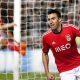 Benfica's Nicolás Gaitán celebrates scoring against Paris Saint-Germai