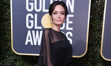 Angelina Jolie with son Pax Jolie-Pitt hit the Golden Globe Awards of 2018 in Black