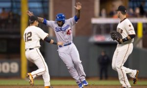 Giants second baseman Joe Panik strikes again but the Dodgers defense