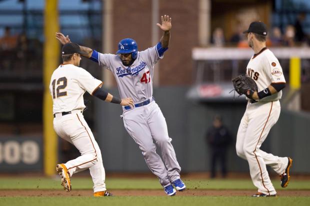 Giants second baseman Joe Panik strikes again but the Dodgers defense