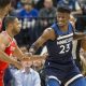 Timberwolves Minnesota wins the first playoff game
