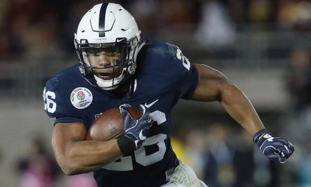 Running back Saquon Barkley signs a four year $31.2 million rookie contract with the Giants