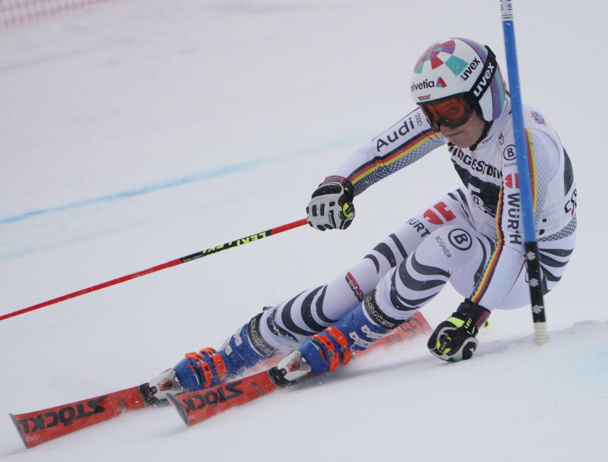 Rebensburg stays ahead post 1st GS run in Courchevel