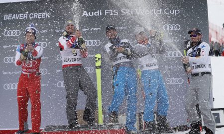 Max Franz takes home the super-G race on a foggy-snowy day