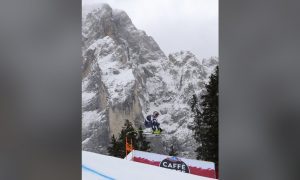 Max Franz leads in a downhill training at Val Gardena