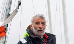 73 years aged Frenchman claims a victory on the solo round of the world sailing race