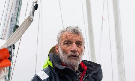 73 years aged Frenchman claims a victory on the solo round of the world sailing race