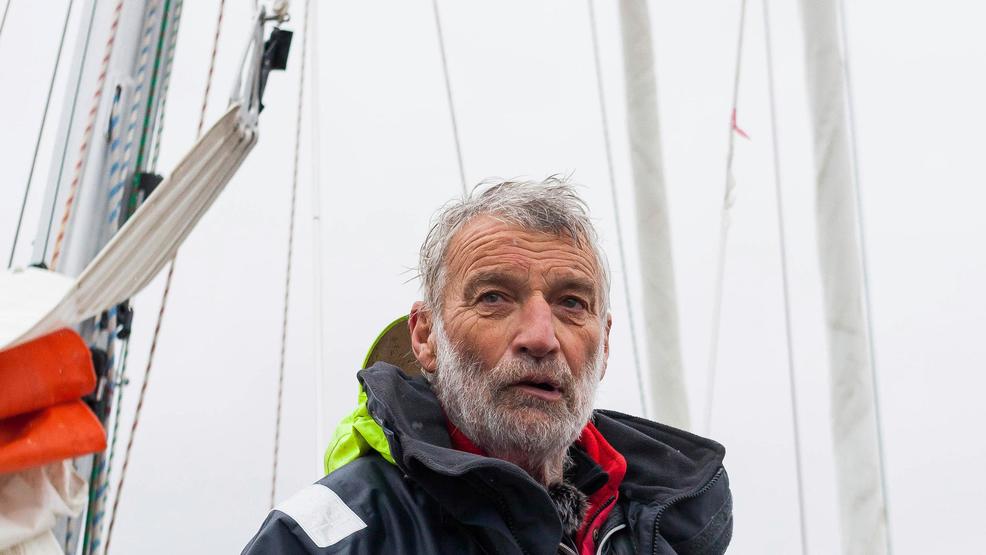 73 years aged Frenchman claims a victory on the solo round of the world sailing race
