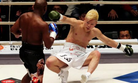 Floyd Mayweather brings the end to Tenshin Nasukawa in an exhibition match