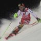 Marcel Hirscher is leading the slalom after the 1st run