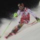 Marcel Hirscher is leading the slalom after the 1st run