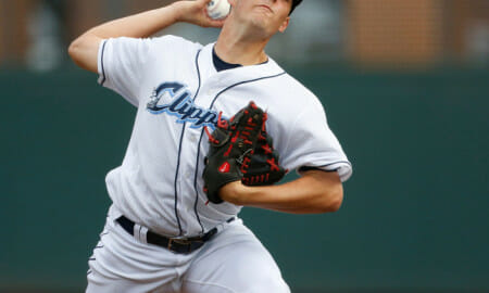 Clippers Trevor Bauer delivers a pitch during a baseball game between the Columbus Clippers and the Buffalo Bisons on August 1, 2013 at Huntington Park. (Columbus Dispatch photo by Fred Squillante) Clippers 8 2 Fs 03